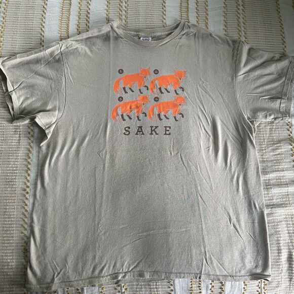 Adult Four Fox Sake Funny Play On Words Text Graphic Novelty T-Shirt Size XL - Picture 1 of 7